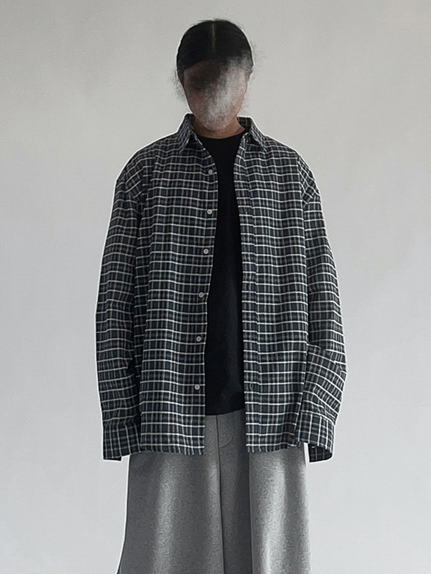 [COLN] lone over check shirts (3c) シャツ