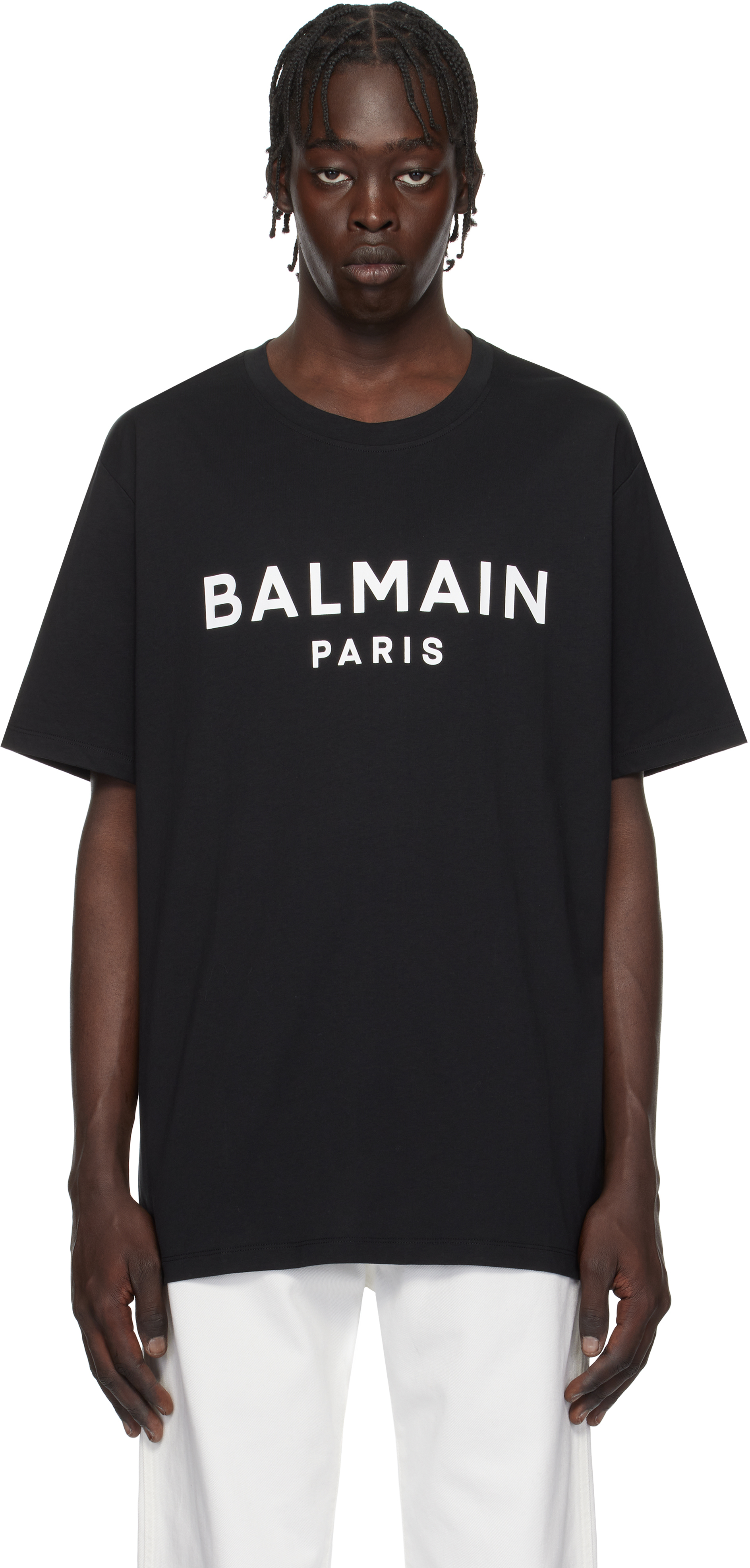【関税込み】Balmain ブラック Balmain Paris プリントTシャツ