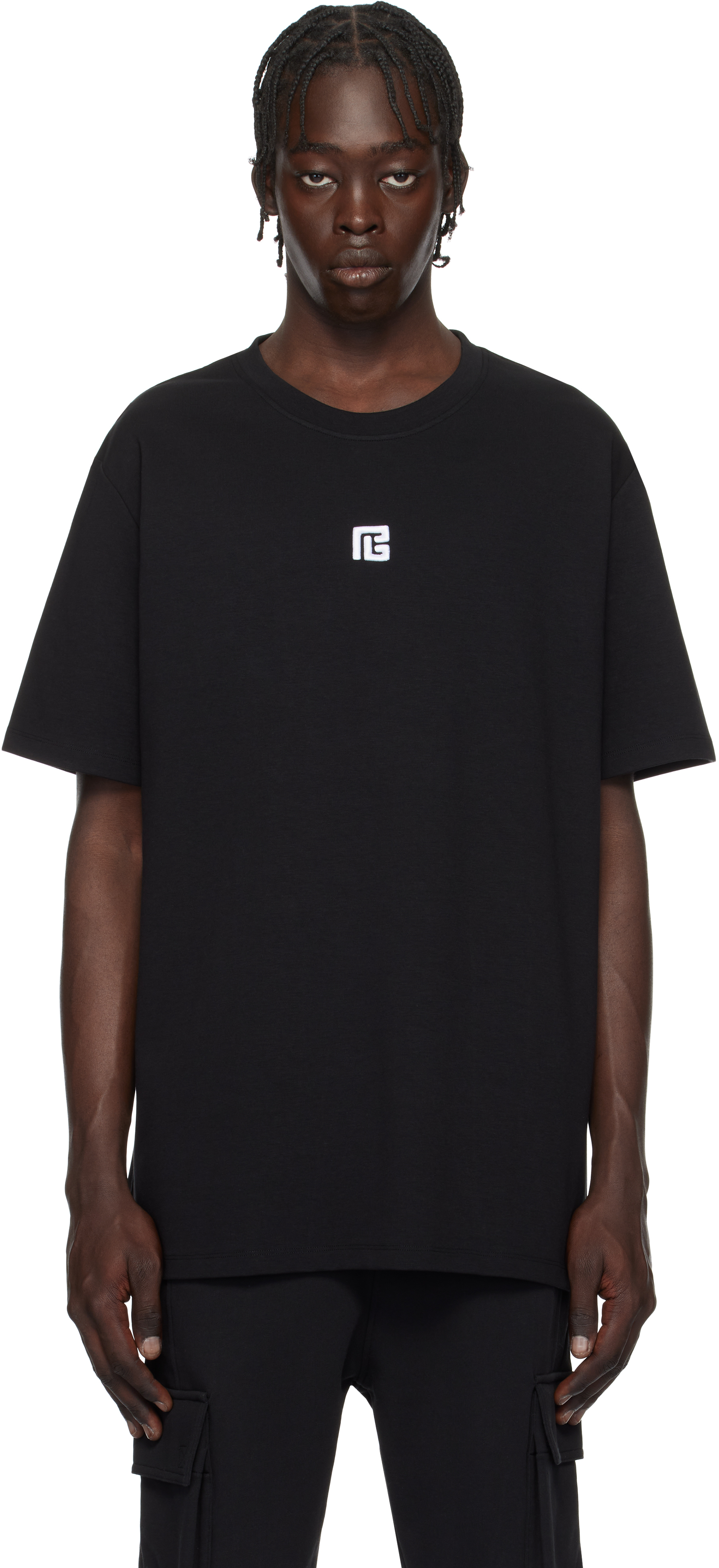 【関税込み】Balmain ブラック PB Embroidered Tシャツ