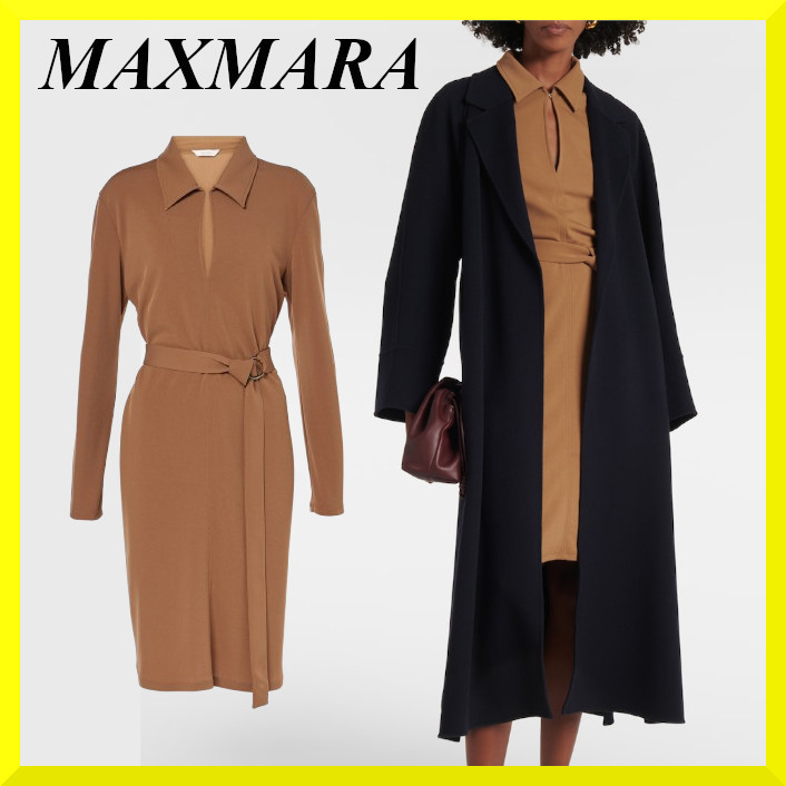 MAXMARA☆関税込☆Dorema ベルト付きジャージーミニドレス