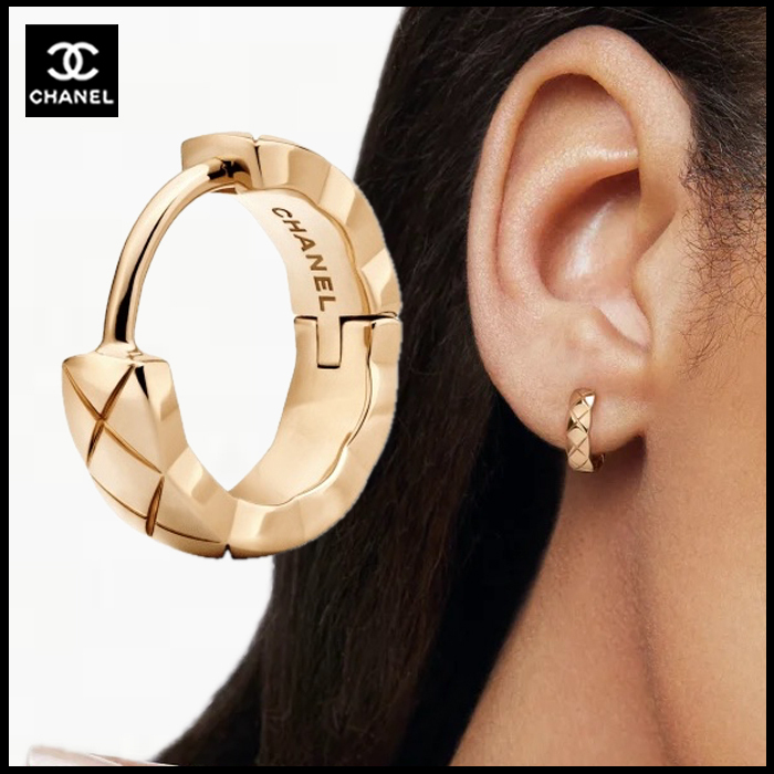 CHANEL 雑誌掲載 Coco Crush ピアス ベージュゴールド DHL 直営