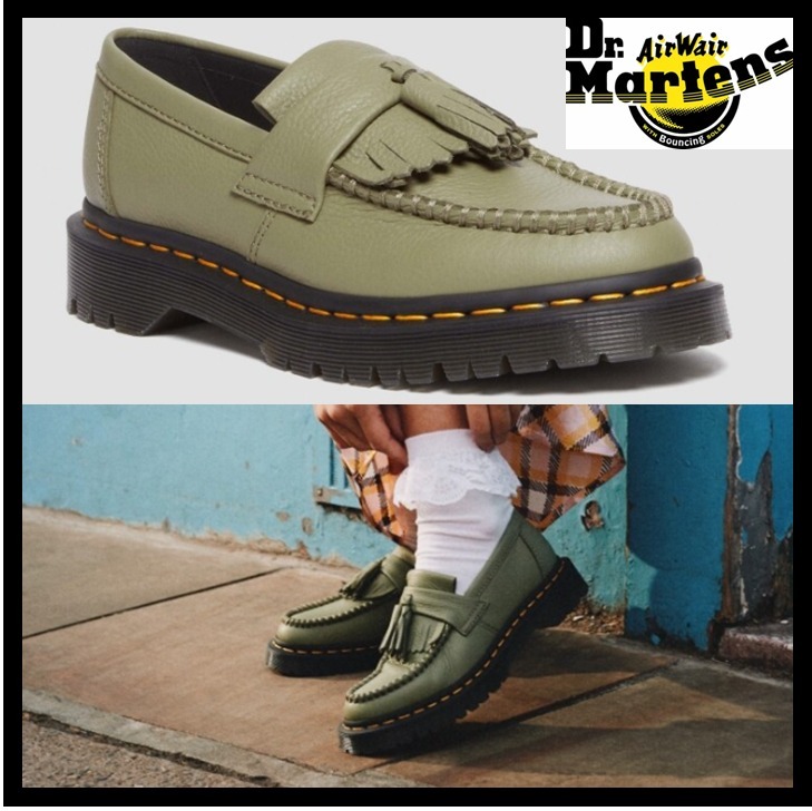 関税込★DR.MARTENS★ADRIAN★ローファー MUTED OLIVE VIRGINIA