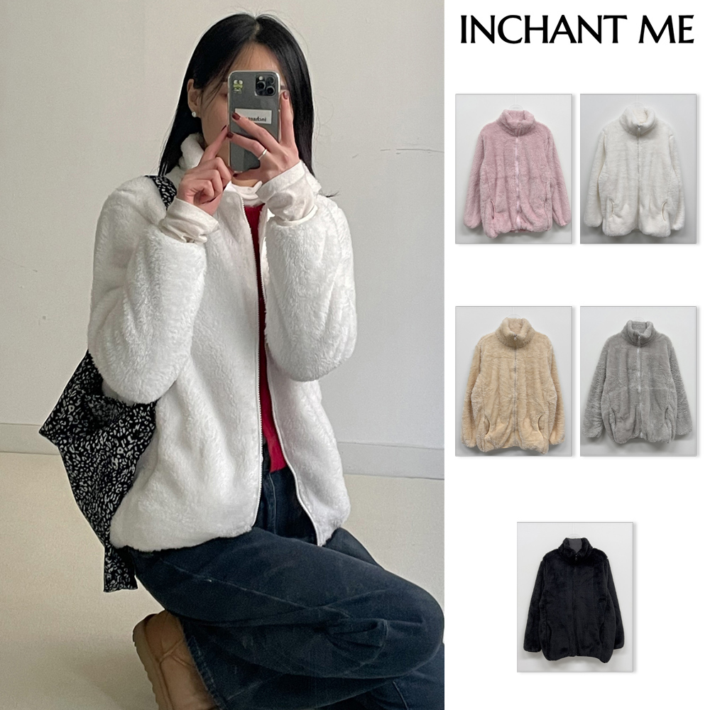 【INCHANT ME】[Plan] Boa Fur Fleece Zip-up Jacket