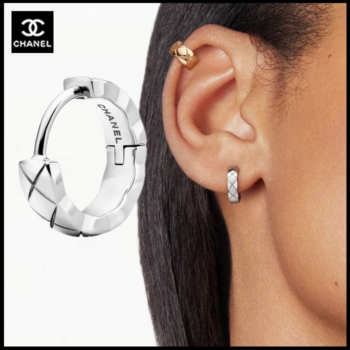 CHANEL 雑誌掲載 Coco Crush ピアス ホワイトゴールド DHL 直営