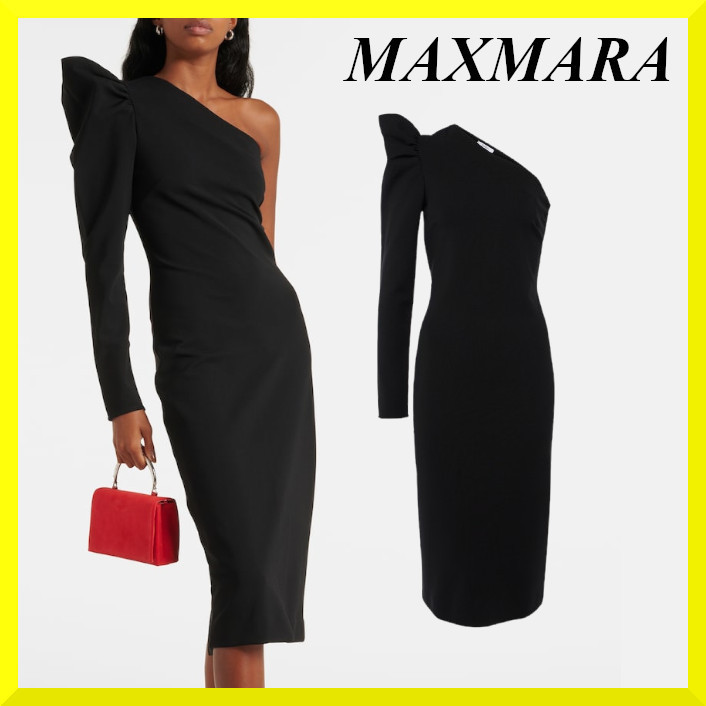 MAXMARA☆関税込☆ワンショルダーフリルミディドレス