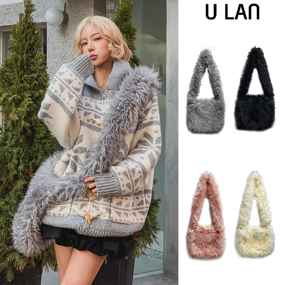 【U LAN】Boucle fur crossbody bag