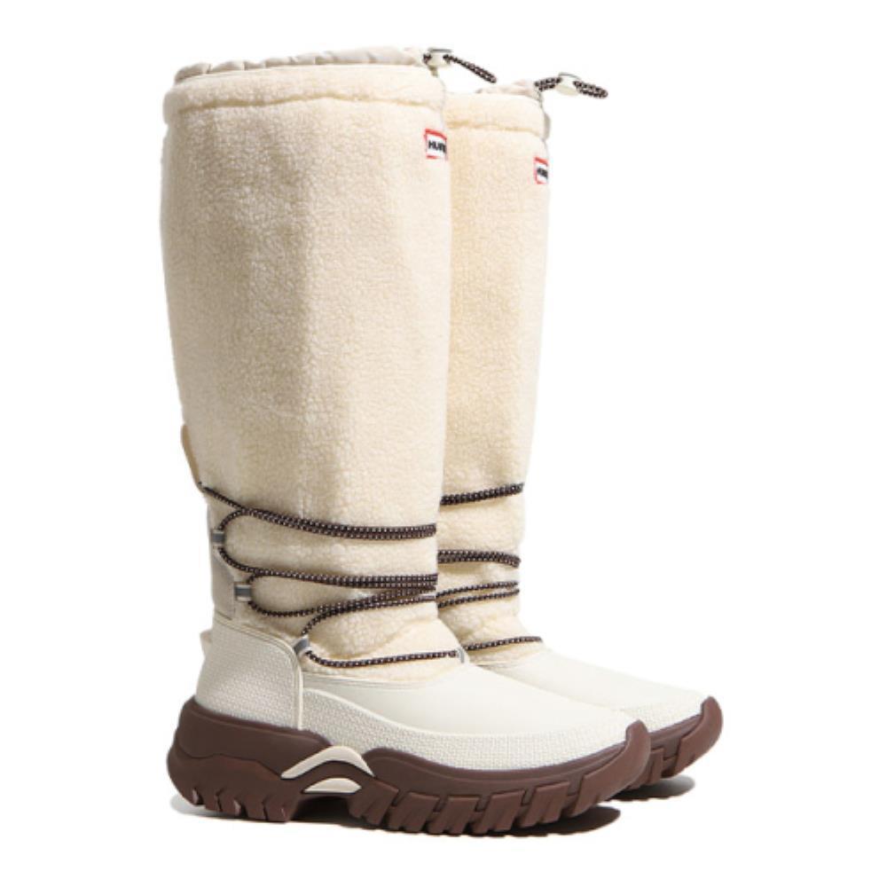 ★HUNTER★ WOMEN Shearling Insulated Tall Snow Boots White W