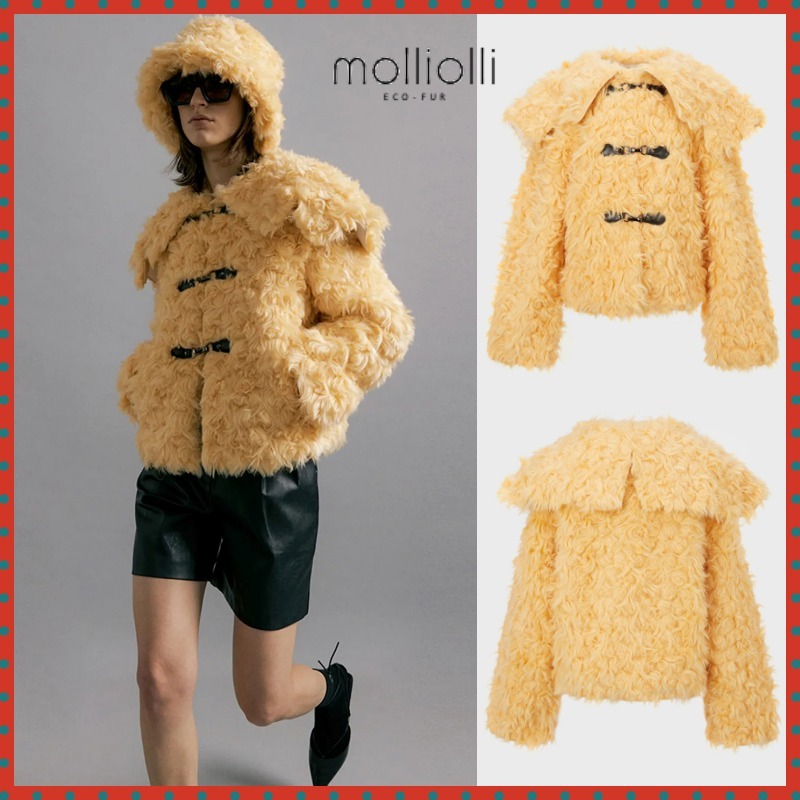 ムートン・ファーコート MOLLIOLLI CLOUD duffel fur jacket natural