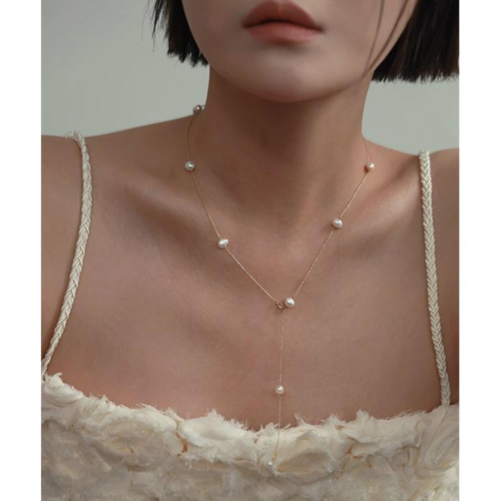 ブレスレット LESS IS MORE gold pearl drop necklace