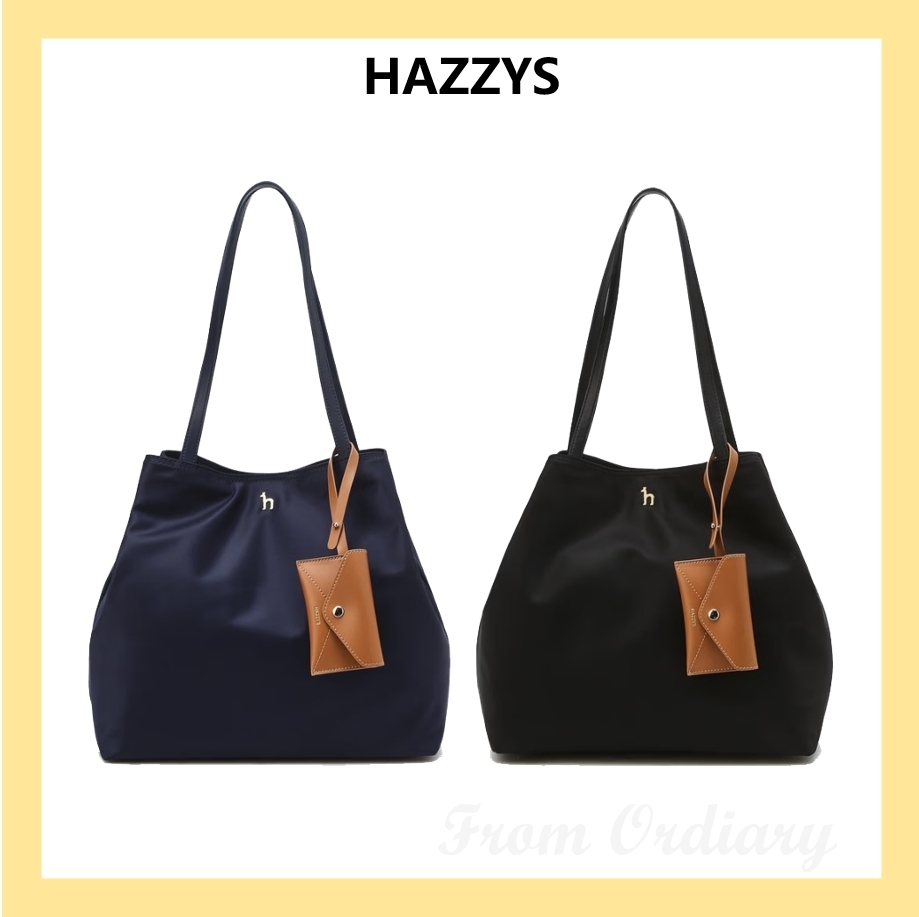 [HAZZYS]Nylon Puppy Logo Wide Shoulder Bag L★人気★