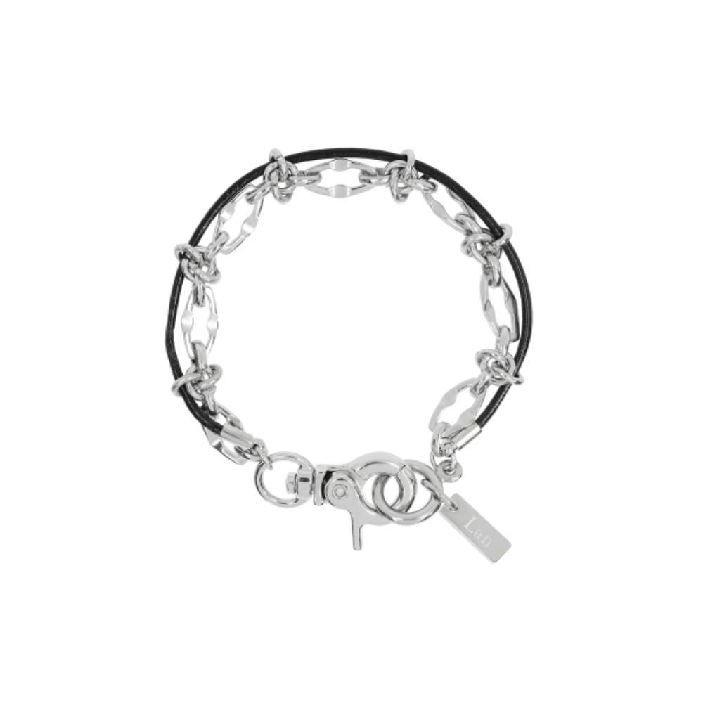 ブレスレット LANARCHIVE Leather insert chain bracelet