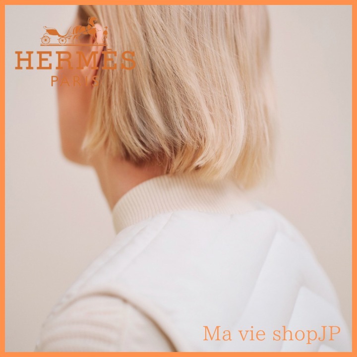 スポーティエレガンスなスタイルHermesキルティングロングベスト 実用的なお洒落アイテム♪【HERMES】エルメス ロング ベスト