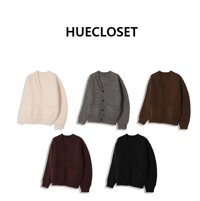 カーディガン HUECLOSET Y-neck knitwear cardigan SE501