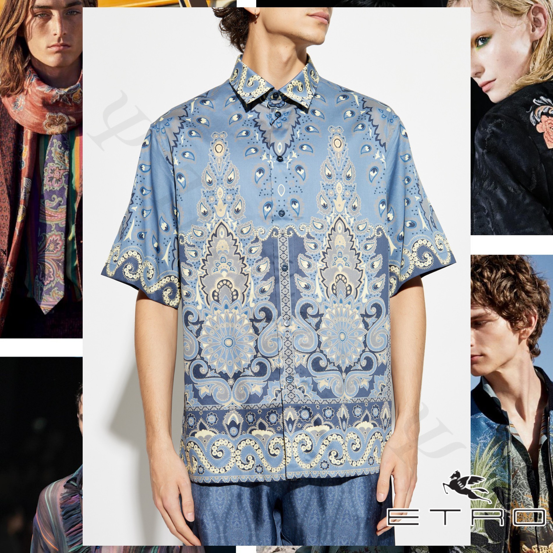 【★日本未入荷★】ETRO ☆ コットンペイズリー Tシャツ ETRO メダリオン ペイズリー コットン 半袖シャツ
