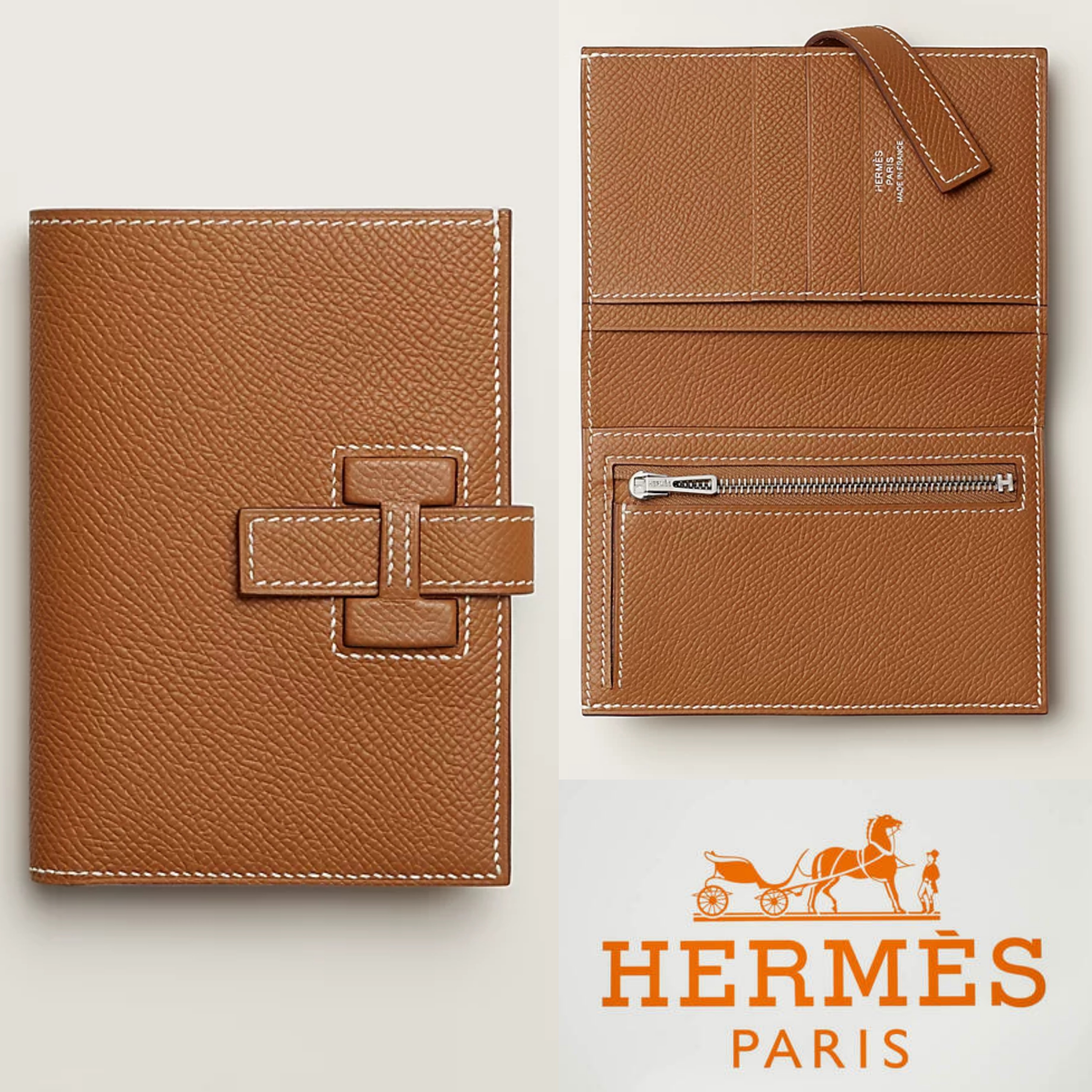 【数量限定】HERMES New H Passant ウォレット Gold
