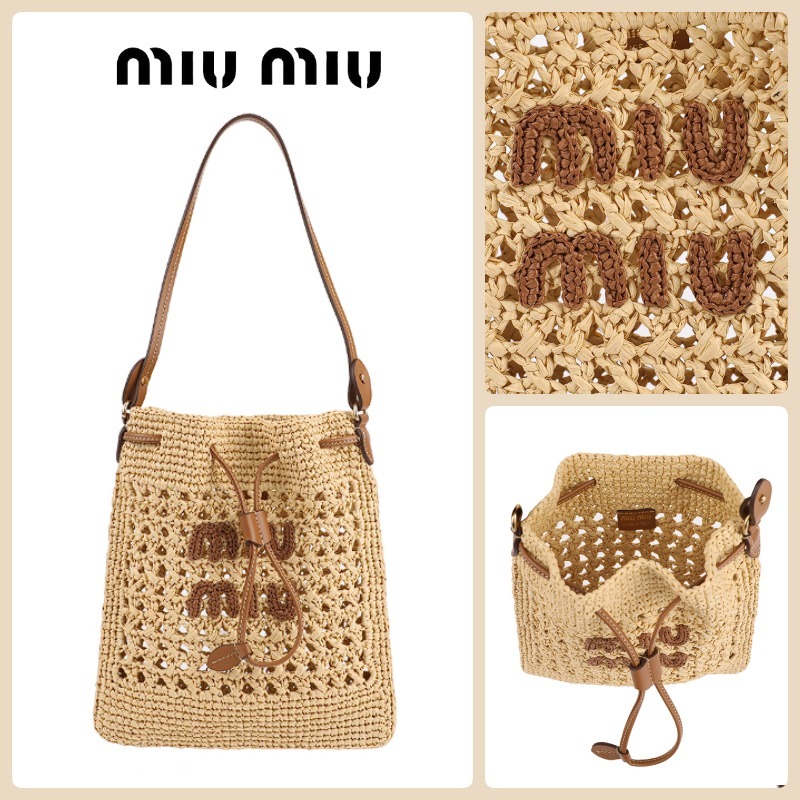 ◆MIUMIU◆ SALE Woven Fabric Mini Bag ファブリックバッグ