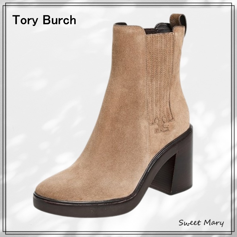 Tory Burch☆T ゴア ヒール アンクルブーツ 75mm♪送料込