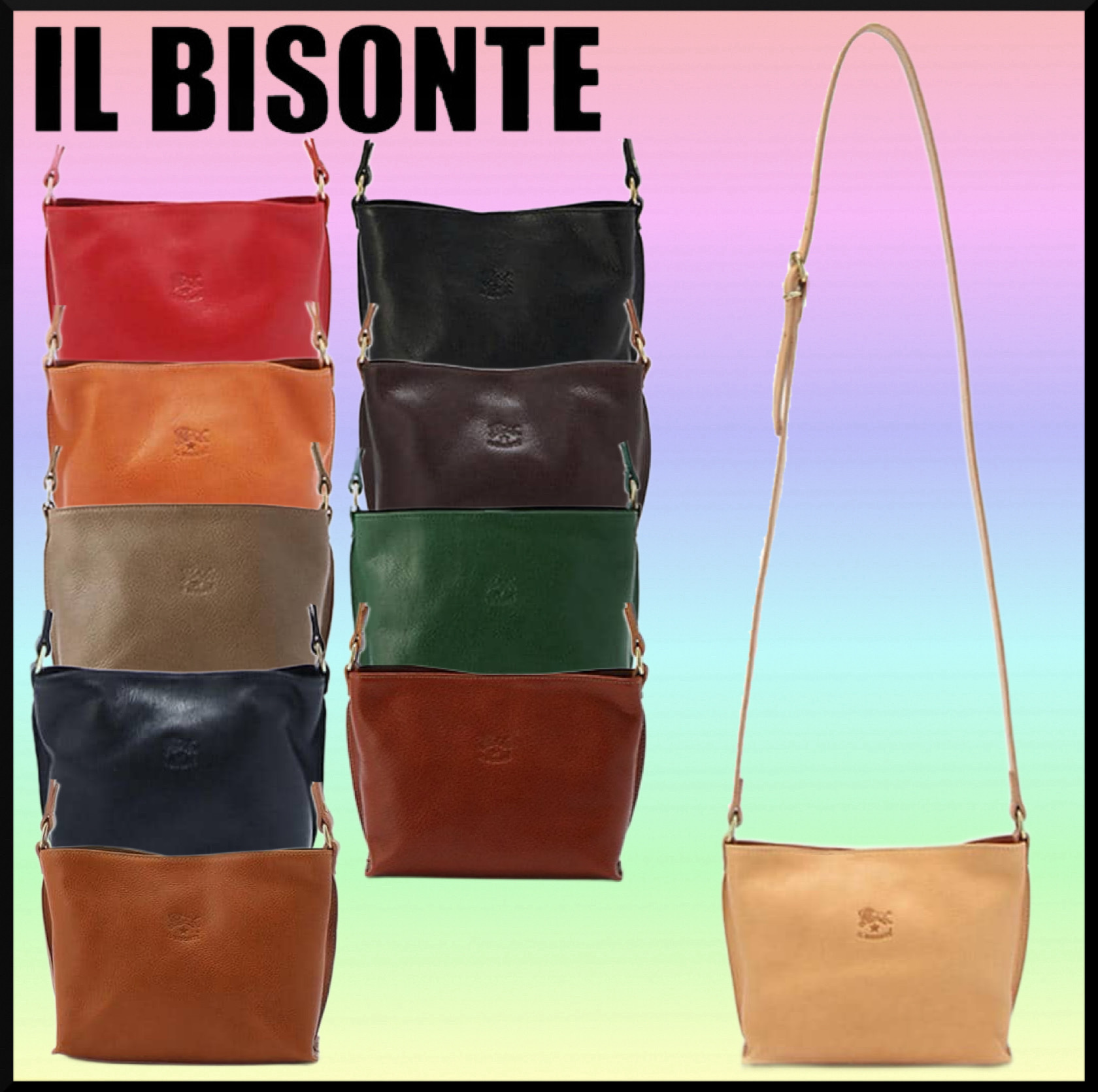 大人気★IL BISONTE クロスボディバッグ★シンプル ギフトに最適