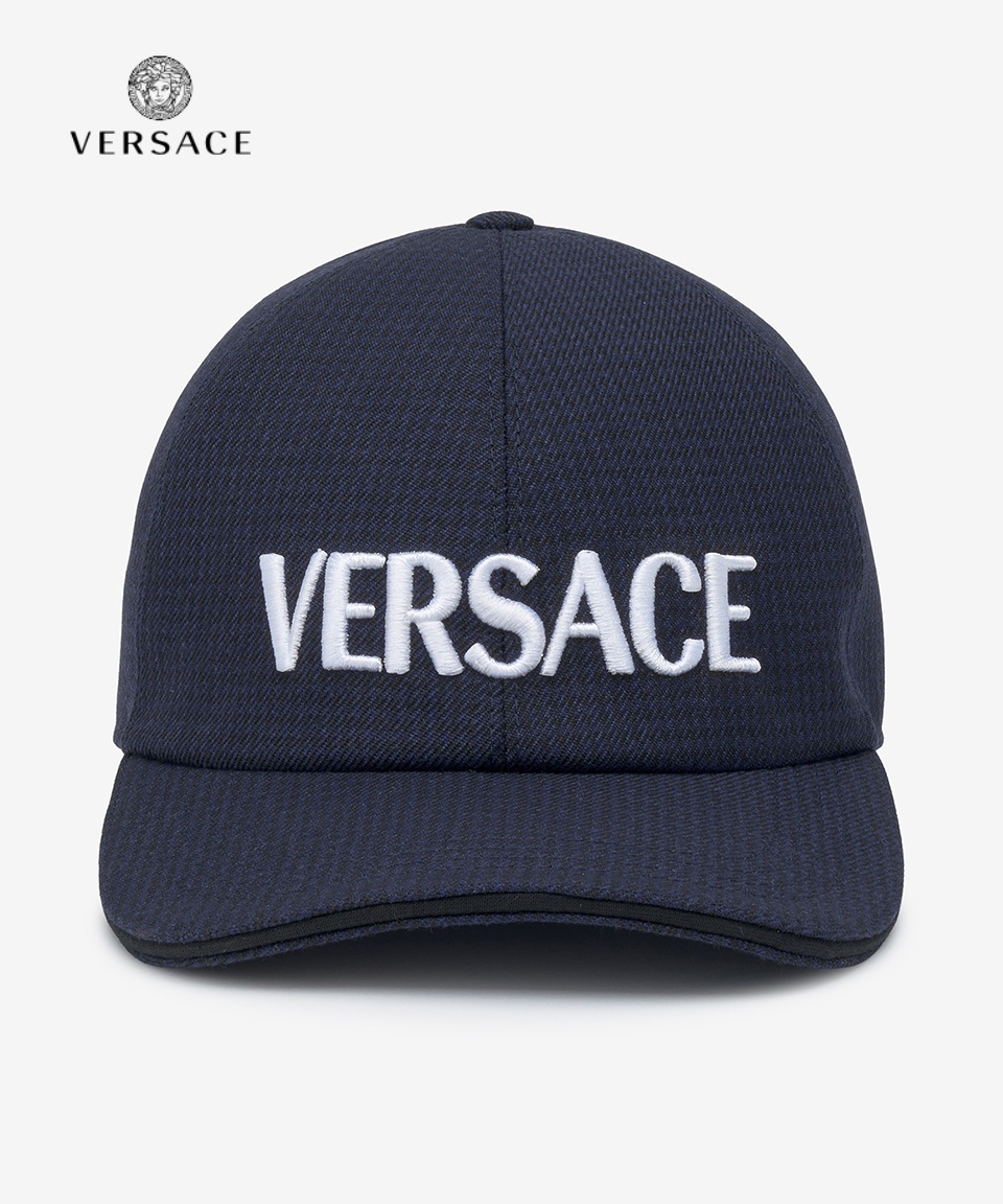 ★VERSACE★2023SS★LOGO PRINT BALL CAP Black