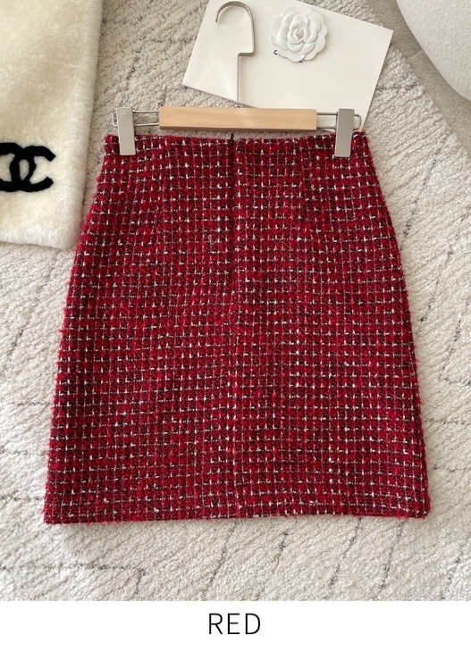 【I AM MARI】Speth Pearl Tweed A-Line Mini Skirt
