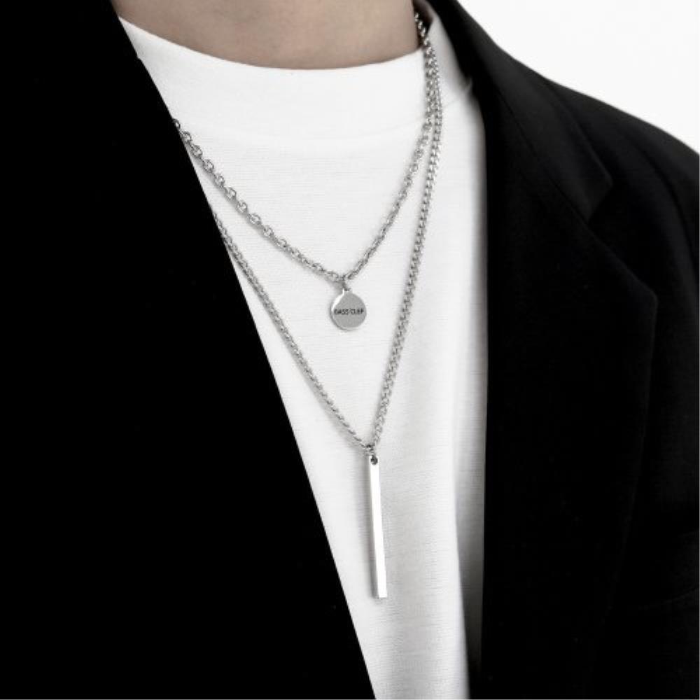 ネックレス・チョーカー BASSCLEF Two-line set layered necklace coin stick