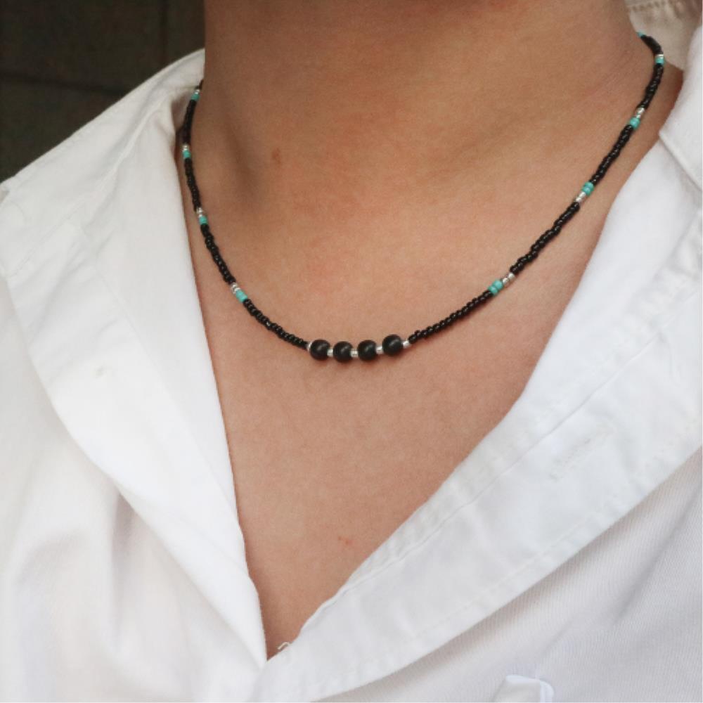 ネックレス・チョーカー BASSCLEF men's bead necklace layered