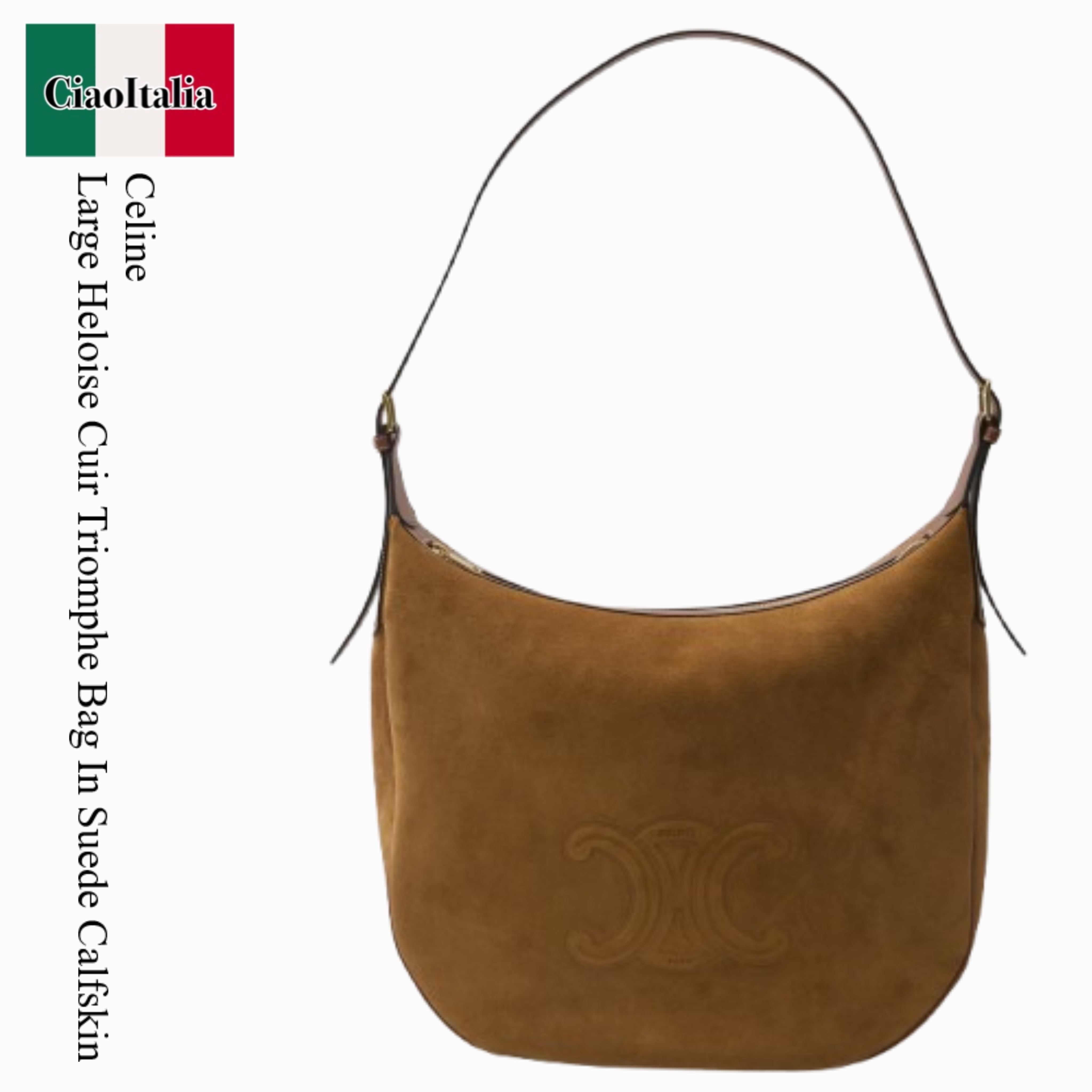 ショルダーバッグ・ポシェット Celine Large Heloise Cuir Triomphe Bag In Suede Calfskin
