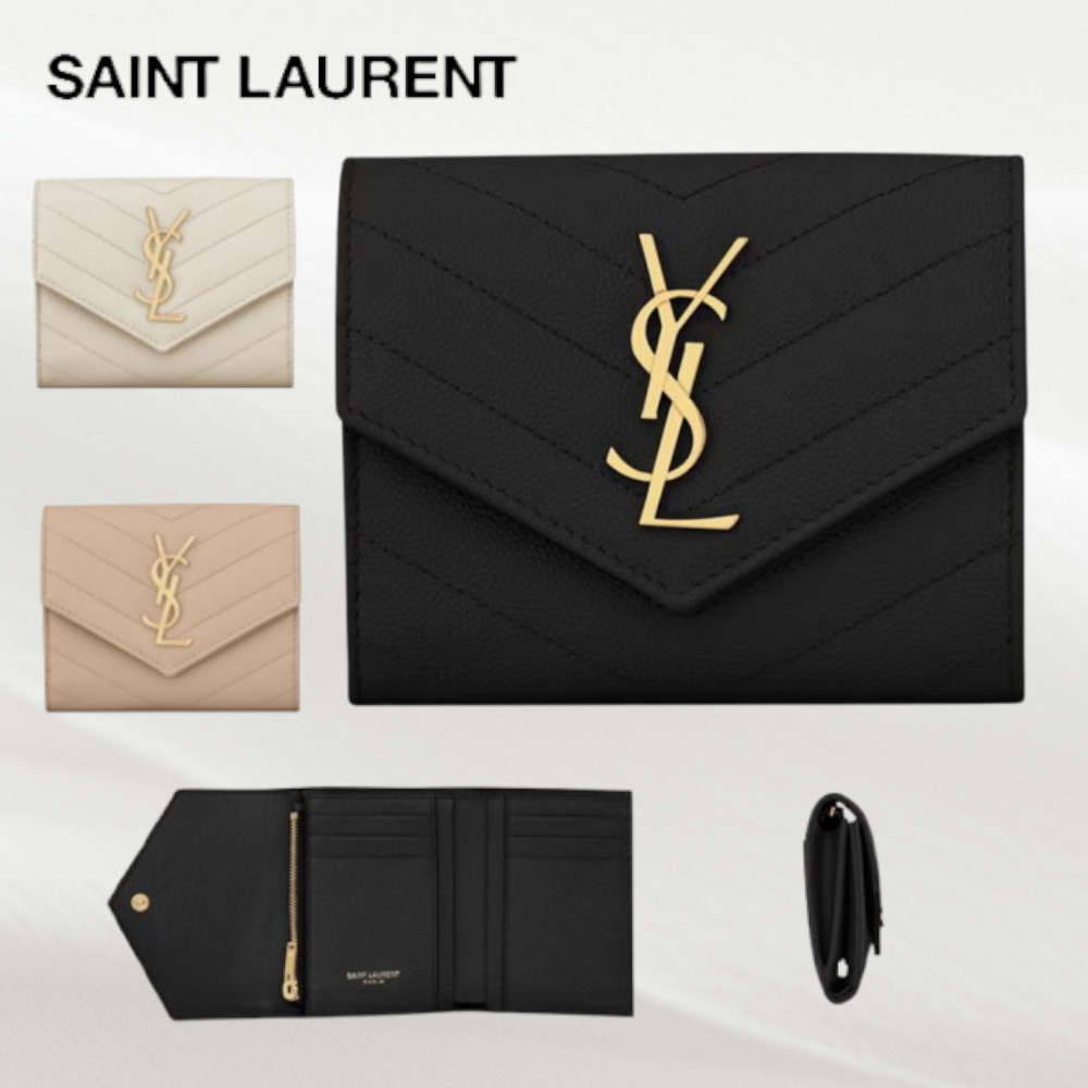 【Saint Laurent】コンパクト スリーフォールド ウォレット