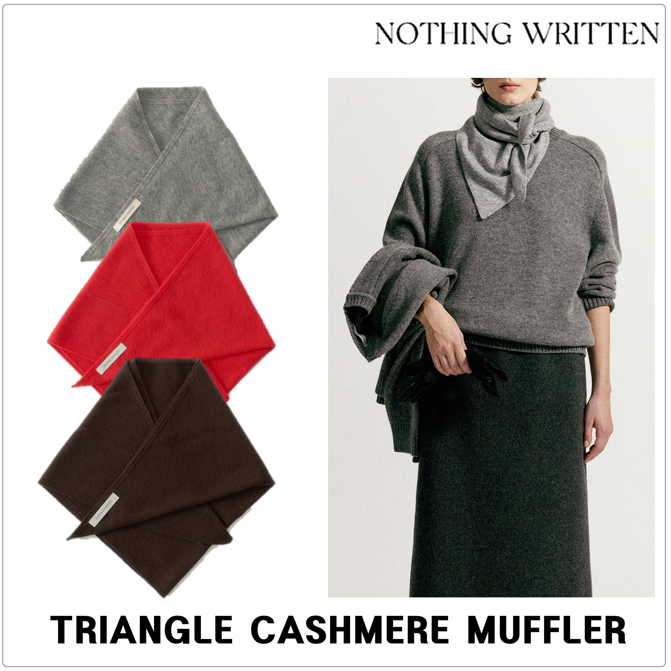 [NOTHING WRITTEN] TRIANGLE CASHMERE マフラー★新作・24AW★