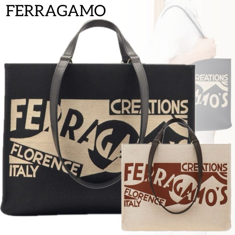 すぐ届く*FERRAGAMO*フェラガモ*ロゴトートバッグ (L)