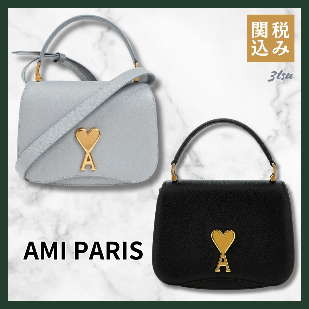 AMI PARIS★ロゴプレート フォールドオーバー ショルダー バッグ
