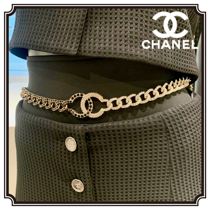 【2トーンでCOOLに決まる♡】CHANEL チェーンベルト