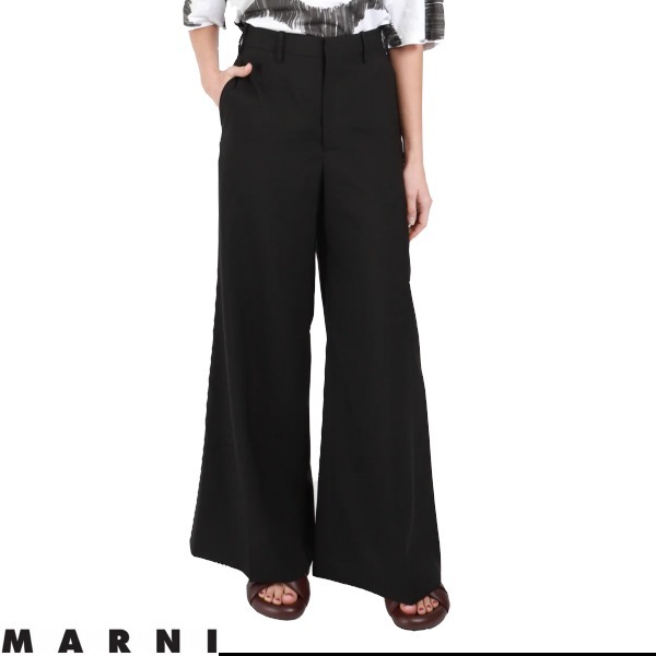 MARNI マルニ ワイドレッグウールトラウザーパンツ ブラック