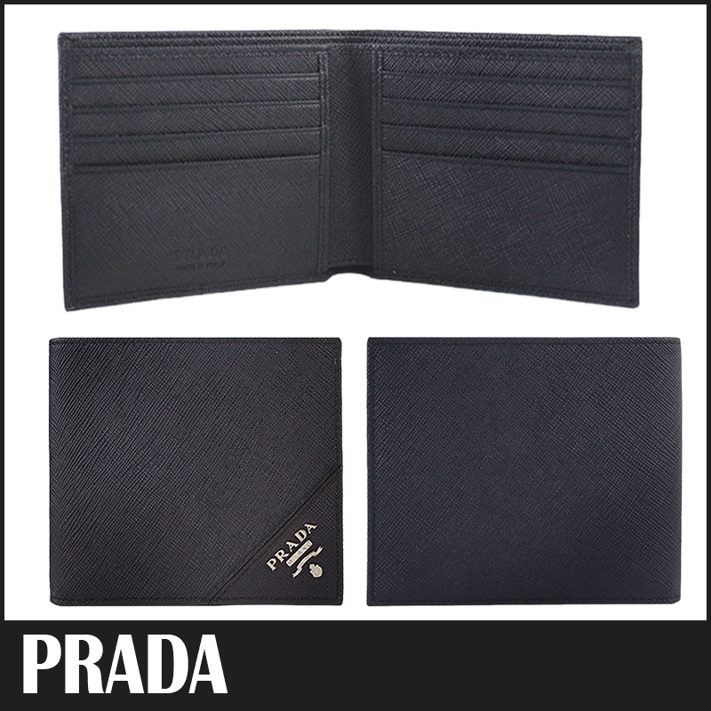 ☆送料関税込☆PRADA サフィアーノレザー 折りたたみ財布☆