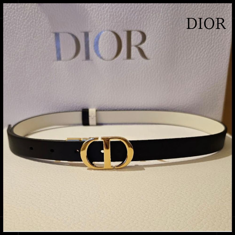 【シンプル上品♪】Dior 30 Montaigne リバーシブル ベルト 細身