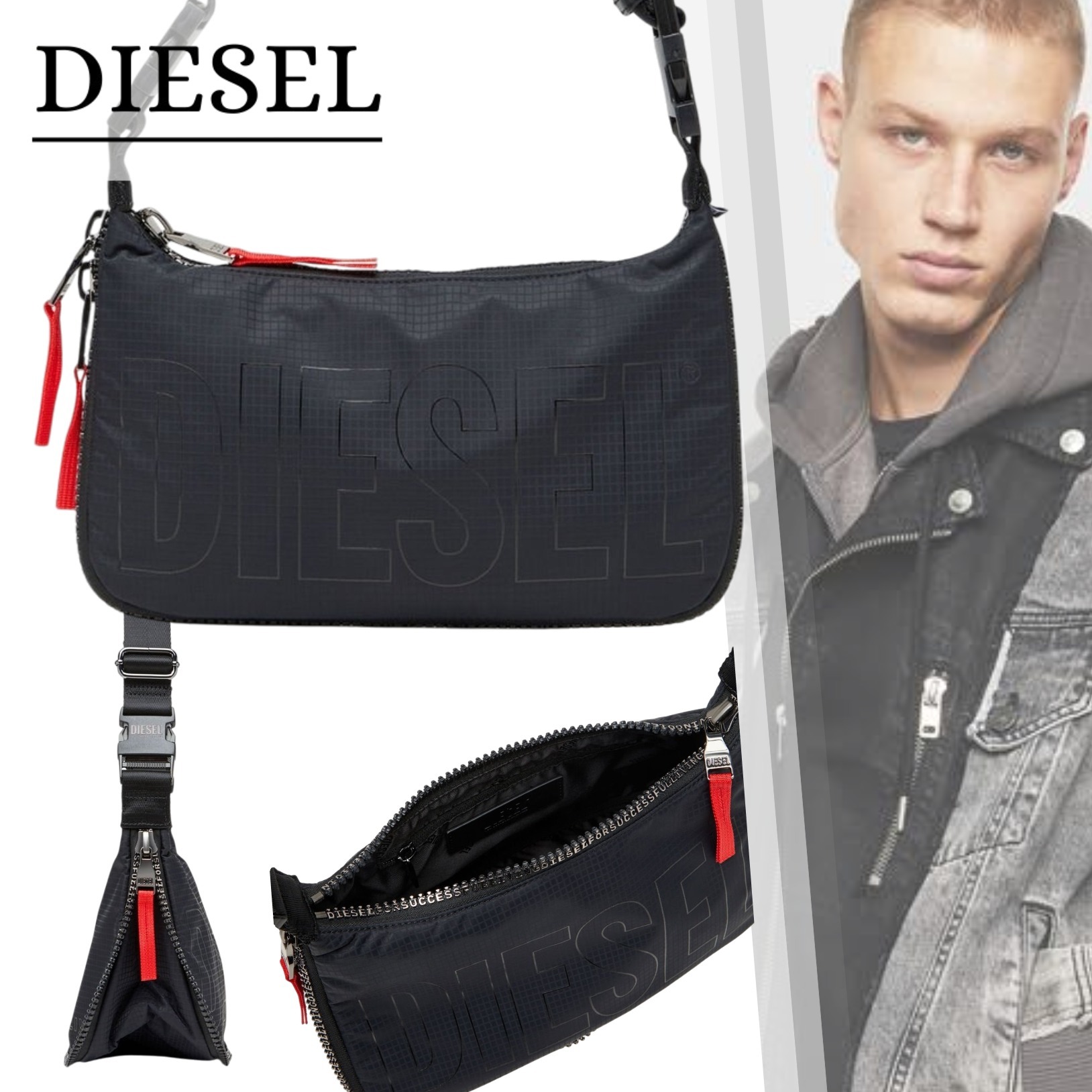 国内直営【DIESEL】ZIP-D SHOULDER BAG X ショルダーバッグ