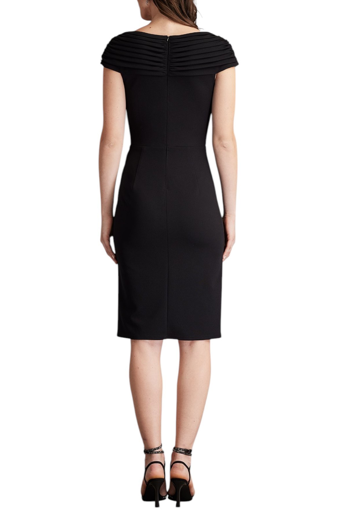 Tadashi Shoji】Seton Pleated Drape Cocktail Dress (TADASHI