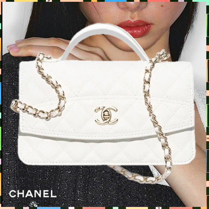 CHANEL CRUISE 2024/25《チェーンクラッチバッグ》ホワイト 直営