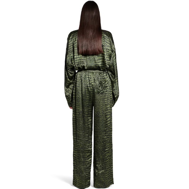 【人気★オシャレ】BALENCIAGA サテン パジャマスタイルパンツ 人気☆オシャレ】BALENCIAGA サテン パジャマスタイルパンツ