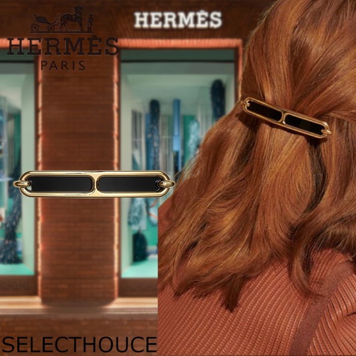 ヘアアクセサリー HERMES Barrette Roulis PM