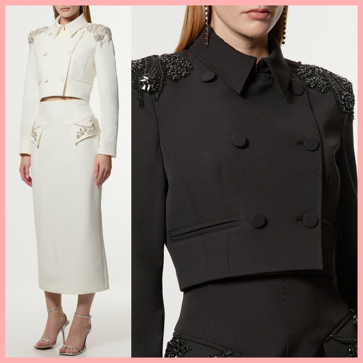 日本未入荷★Karen Millen 襟付きビーズジャケット