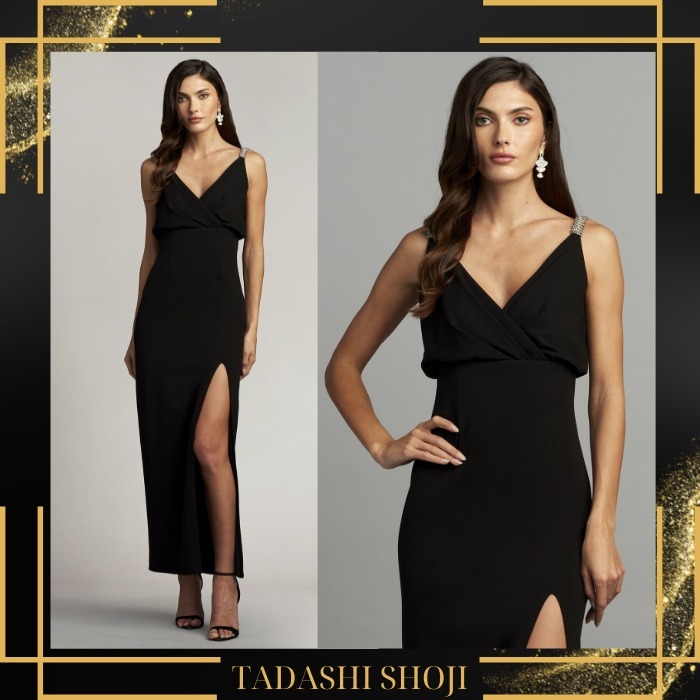 TADASHI SHOJI*洗練されていて大胆* サイドスリットロングドレス