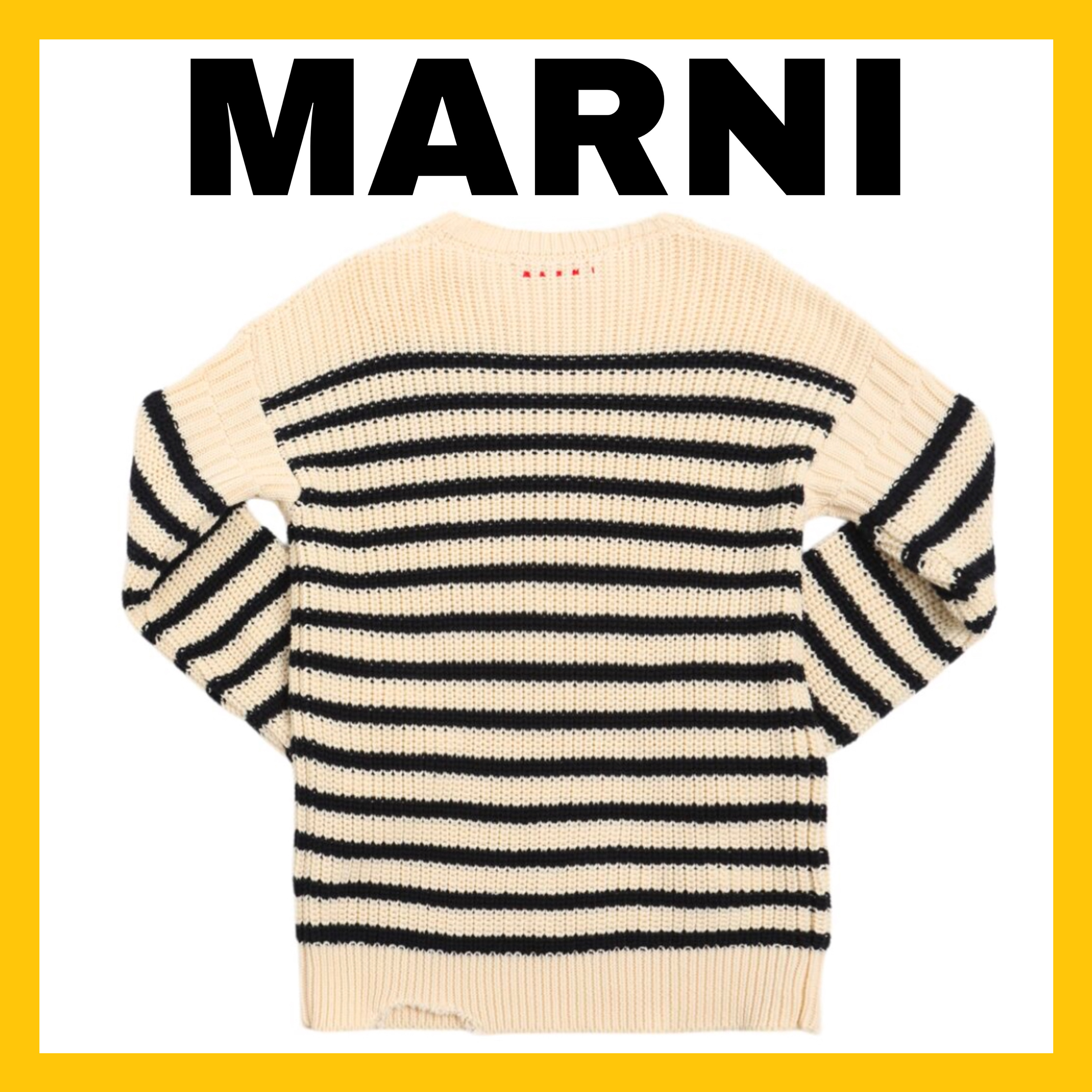 MARNI 大人もOK マルニ ニット セーター ロゴ ボーダー 大人もOK☆MARNI マルニ ロゴ ボーダー ニット セーター 関送込