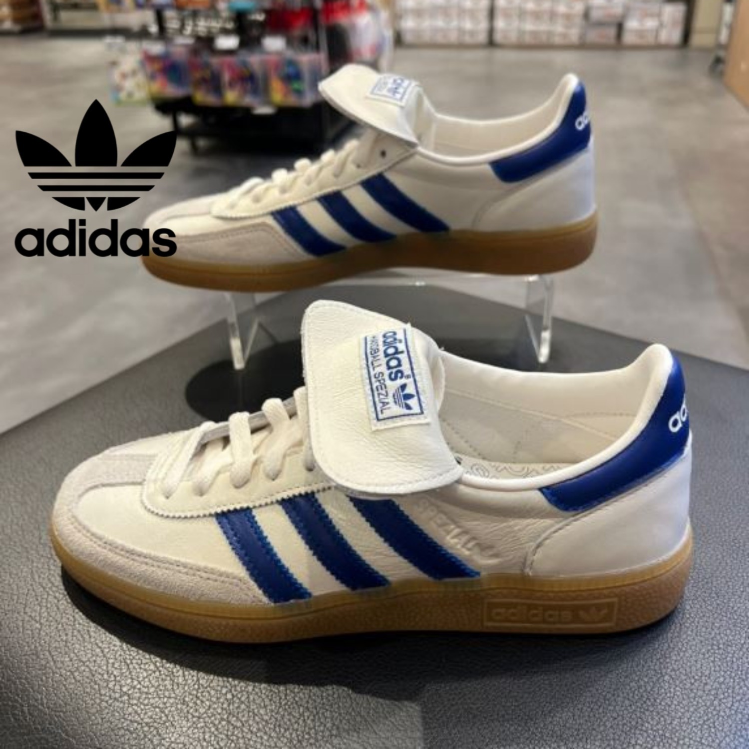 【Adidas】ハンドボールスペツィアルホワイトブルースニーカー