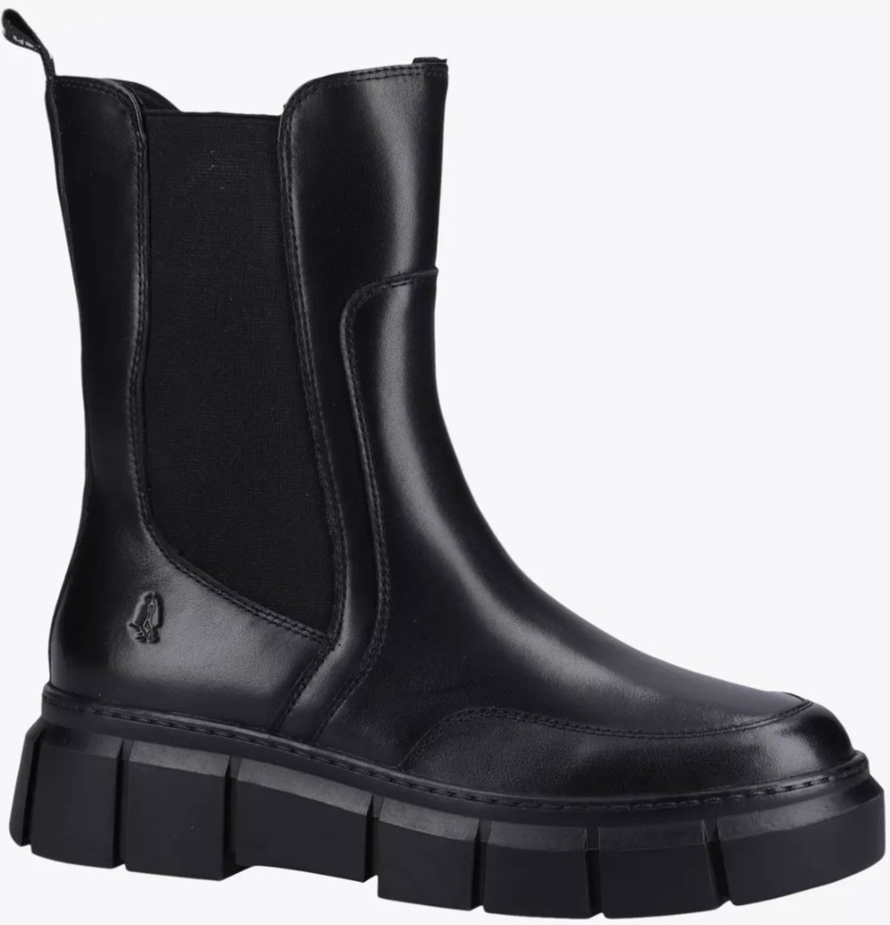 Hush Puppies チェルシー ブラック ブーツ ゴア ラグソール
