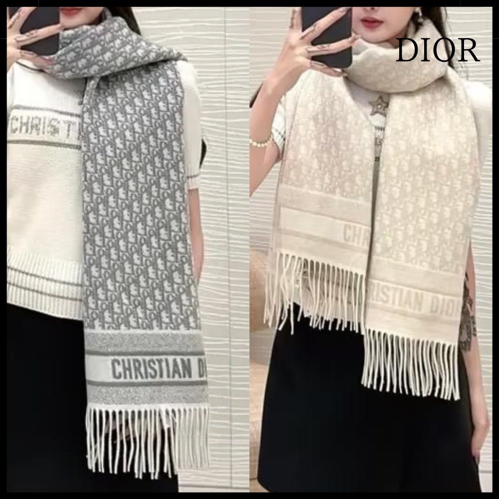 【二色展開♪】Dior ディオール マフラー シルバー＆ゴールド