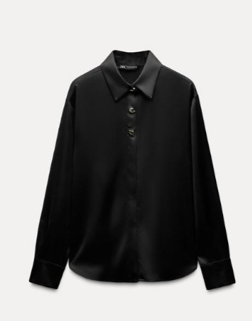 ZARA ゴールドボタン サテンシャツ 2138/748 (ZARA/ブラウス
