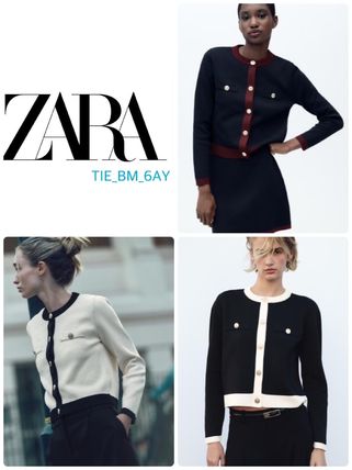 ブラック（黒）系 ZARA(ザラ) カーディガン(レディース) - 海外