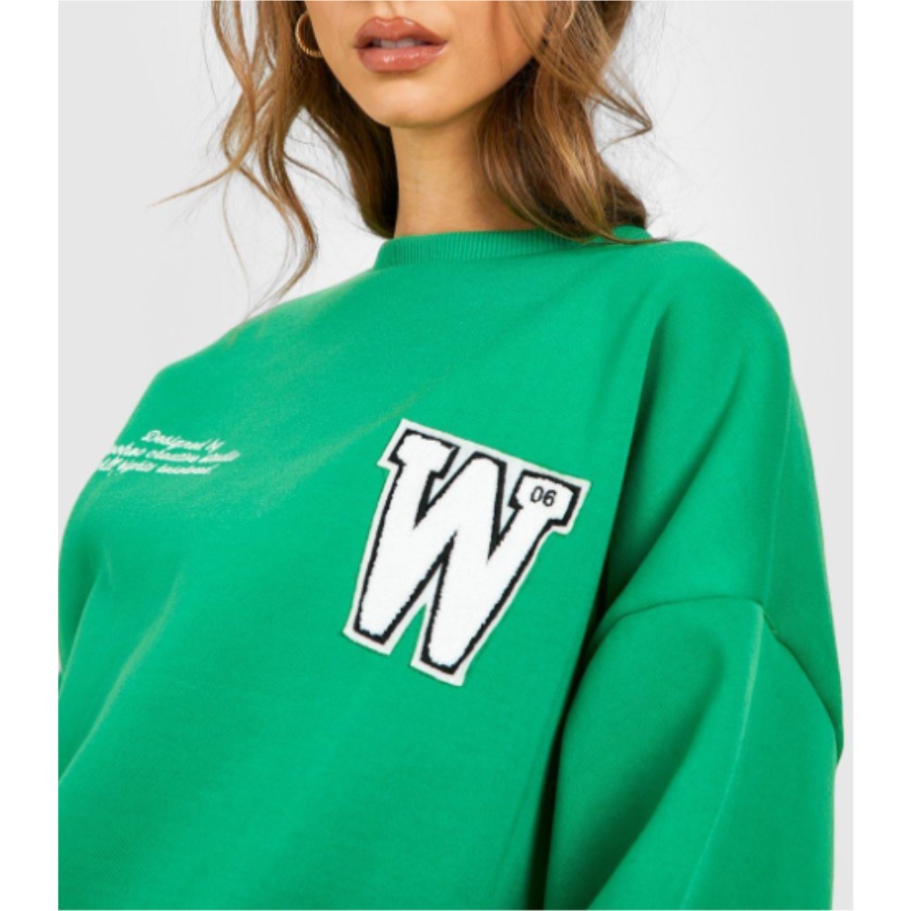 【boohoo】バーシティ アップリケ トラックスーツ ※送関込 ◇boohoo◇ バーシティ W アップリケ スウェット トラックスーツ