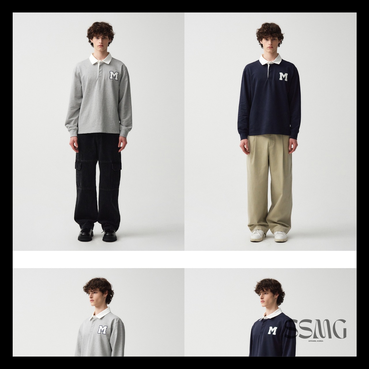 【MARITHE】韓国人気◆RUGBY SWEATSHIRT シンプルロゴ MARITHE】韓国人気◇RUGBY SWEATSHIRT シンプルロゴ (Marithe +